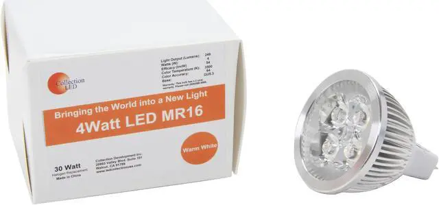 Alt view image 5 of 5 - Collection LED CL-MR16-4W-W 25 Watts Equivalent 4 Watts MR16 LED Light Bulb