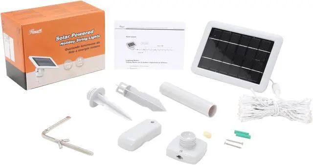 Alt view image 5 of 5 - Rosewill RSL-120 33' Solar Decorative String Lights, 100pcs White LED, White Cable