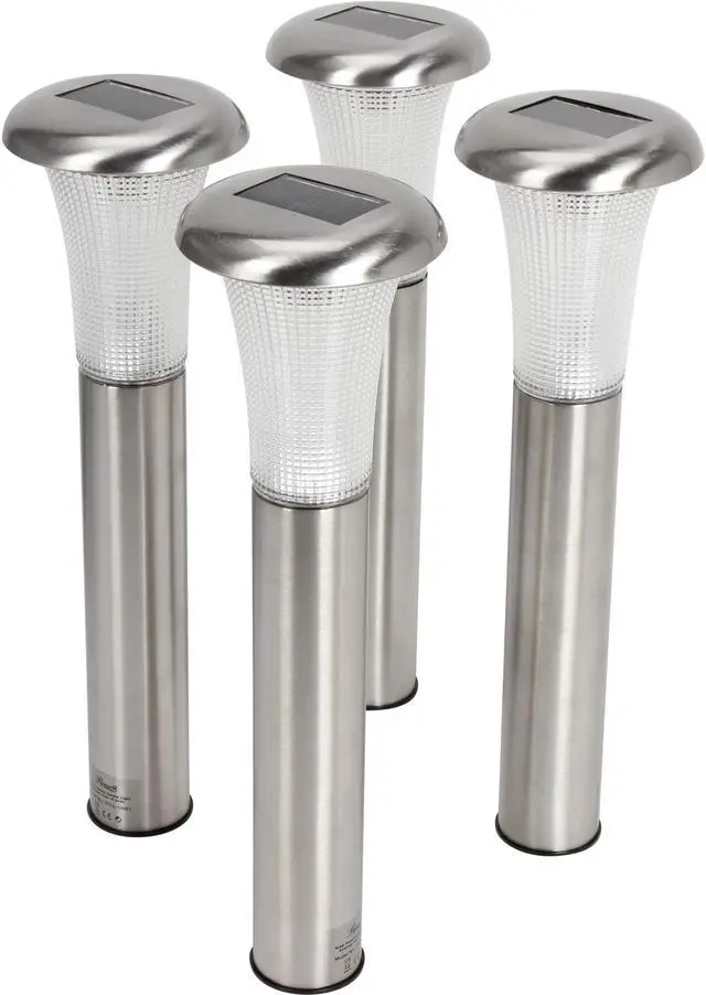 Main image of Rosewill Stainless Steel Dual LED Solar Lawn Garden Lights (Set of 4)