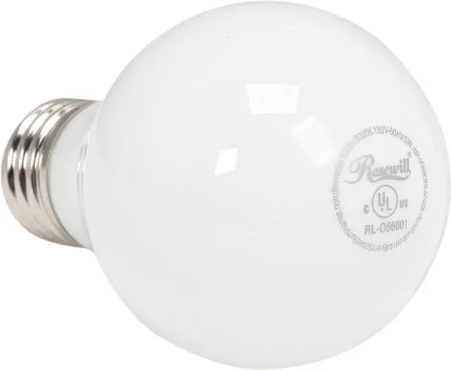 Alt view image 3 of 5 - ROSEWILL RL-O56001, A19 Non-Dimmable LED Light Bulb, E26 Base, 5 W, 40 W Replace, 500 Lumen, UL FCC, 5000 K, Cool White, Omni-Directional