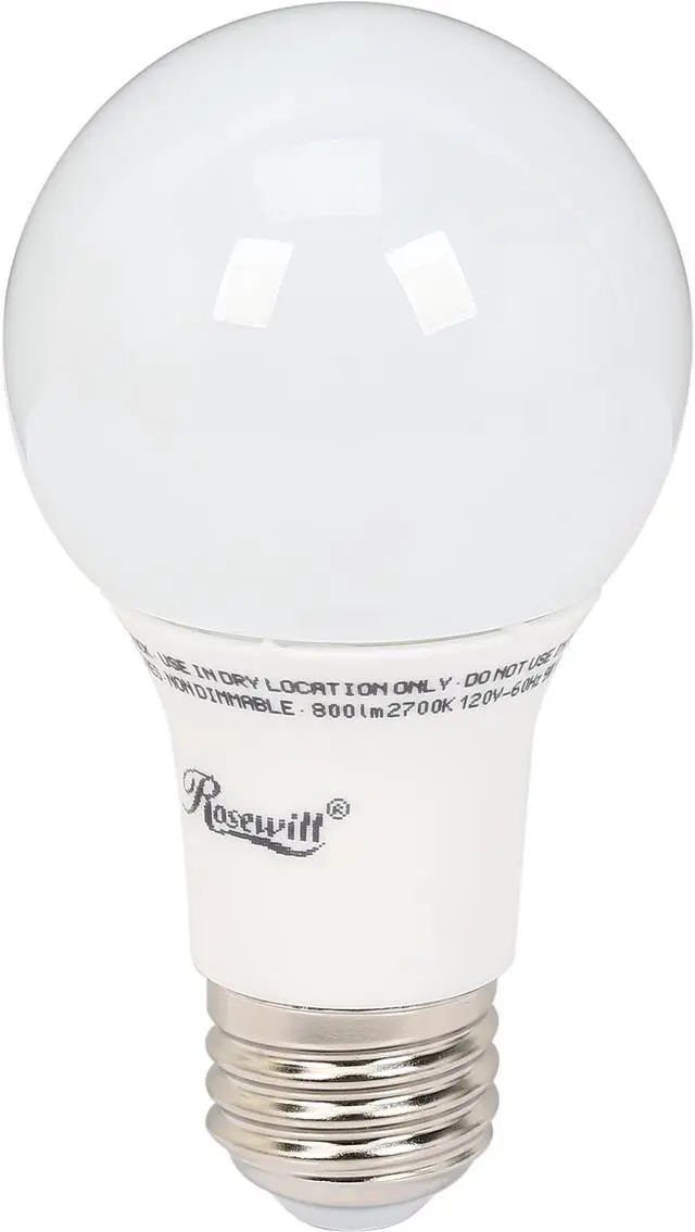 Main image of Rosewill RL-O93001 - A19 Non-Dimmable LED Light Bulb - E26 Base, 9 Watts (Replaces 60W Bulb), 800 Lumen, UL / CE / RoHS, 2700K, Warm White, Omni-Directional
