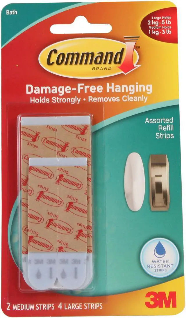 Main image of 3M 17615B  Command Assorted Refill Strips 2 medium strips, 4 large strips