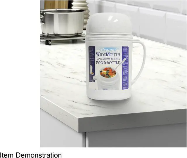Alt view image 3 of 3 - Brentwood 40oz Vacuum Insulated Food Jar, White