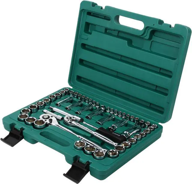Main image of ARSENAL 54-Piece Professional 1/2", 3/8" & 1/4" Dr. Socket Set, Chrome Vanadium Steel, Mirror Finishing, ANSI Standards, Life Time Warranty, Made in Taiwan