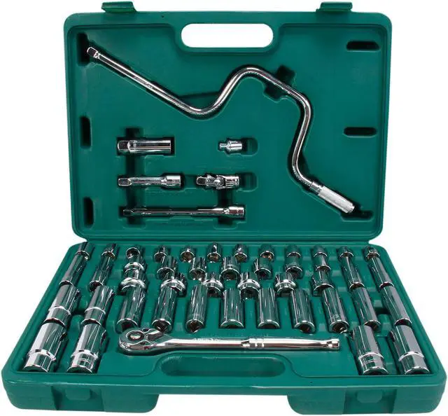 Alt view image 2 of 4 - ARSENAL 51-Piece Professional 3/8" Wide-Range Socket Set with Rapid Speed Handle, Chrome Vanadium Steel, Mirror Finishing, ANSI Standards, Life Time Warranty, Made in Taiwan
