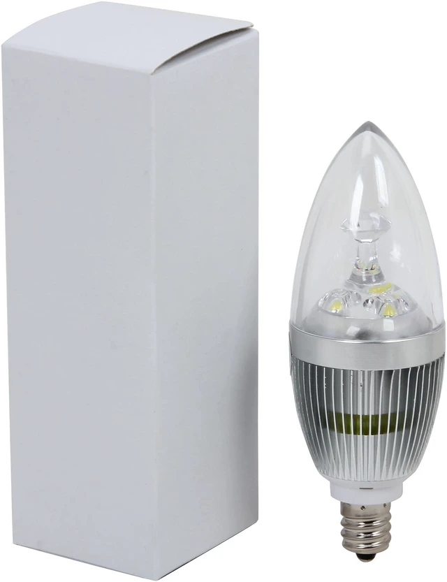 Alt view image 4 of 4 - HitLights LED_CLCW3WE12 25 W Equivalent 3 Watt Cool White Candelabra LED Light Bulb, E12 Base