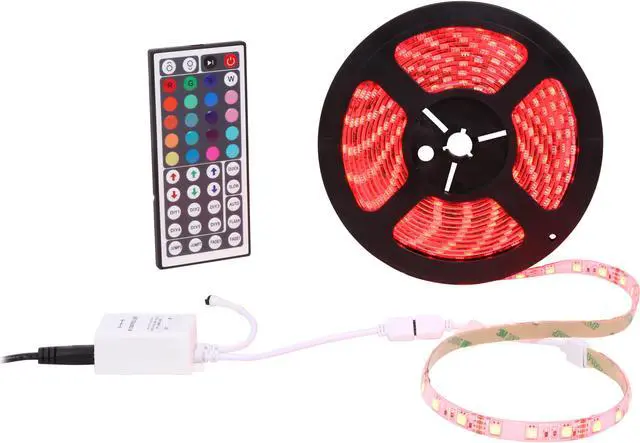 Main image of HitLights Weatherproof RGB Color Changing SMD5050 High Density LED Light Strip Kit - 300 LEDs, 16.4 Ft Roll, Includes 60W Adapter and 44 Key Remote Controller - Color Change, 314 Lumens per foot, IP65