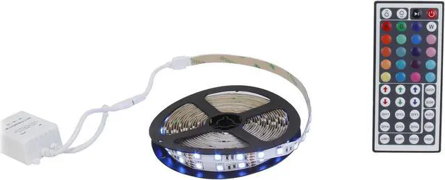 Alt view image 2 of 5 - HitLights RGB Multicolor Changing SMD5050 High Density LED Light Strip Kit - 300 LEDs, 16.4 Ft Roll, Cut to Length, Includes 60W Adapter and 44 Key Controller - Color Changing, 314 Lumens per foot