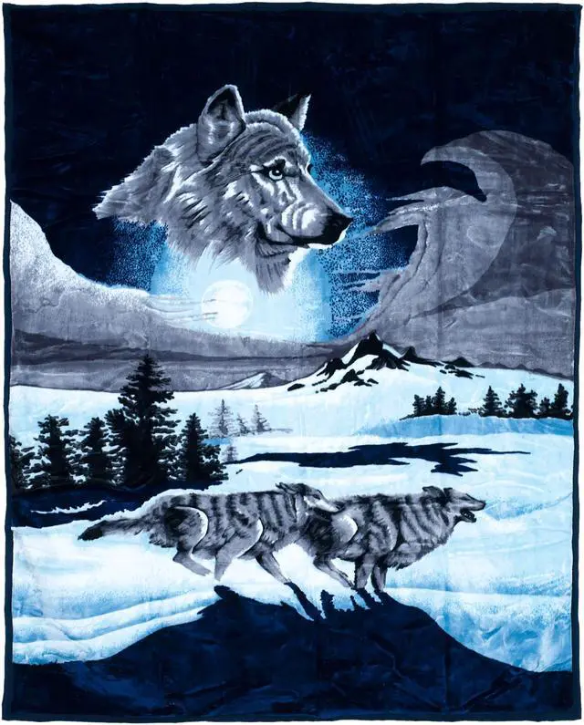 Main image of Lavish Home Wolf Heavy Thick Plush Mink Blanket - 8 pound