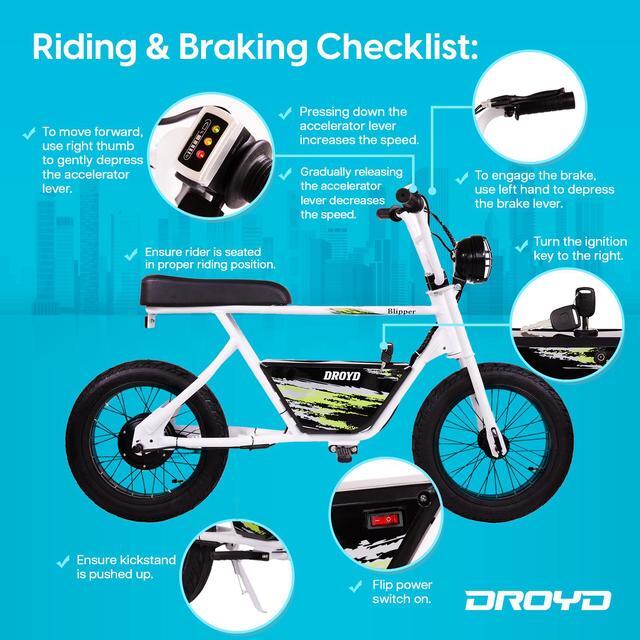 Alt view image 5 of 7 - Droyd Blipper Electric Mini Bike - For Kids 13 and Up 12.5 MPH and 12.5Miles