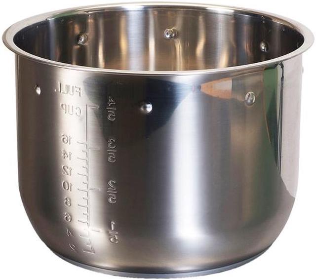 Elite 8-Quart Pressure Cooker Inner Pot with 3-Ply Encapsulated Base, Grade  18/10 Stainless Steel 