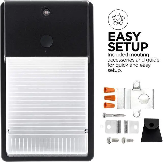 Alt view image 7 of 7 - Home Zone Security ES06570V LED Wall Pack Light - Outdoor Hardwired Dusk to Dawn Ultra Bright 5000K Daylight LED Wall Light