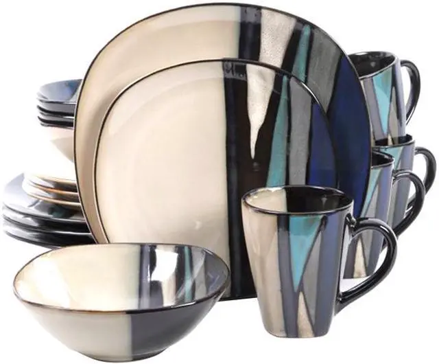 Main image of Gibson Althea 16 Piece Dinnerware Set, Teal