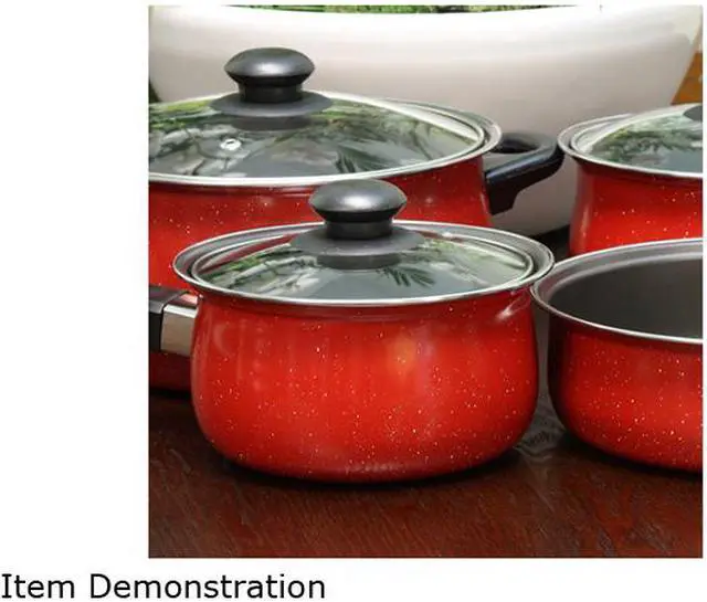 Alt view image 2 of 3 - Gibson Home Casselman Carbon Steel 7-Piece Cookware Set, Red 108170.07