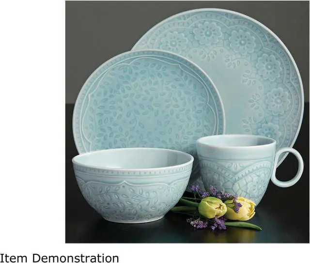 Alt view image 2 of 3 - Gibson Alemany 16 Pc Dinnerware Set - Aqua