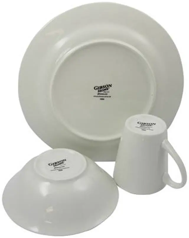 Alt view image 2 of 4 - Gibson 118321.12 Noble Court Fine Ceramic 12 Piece Dinnerware Set, White