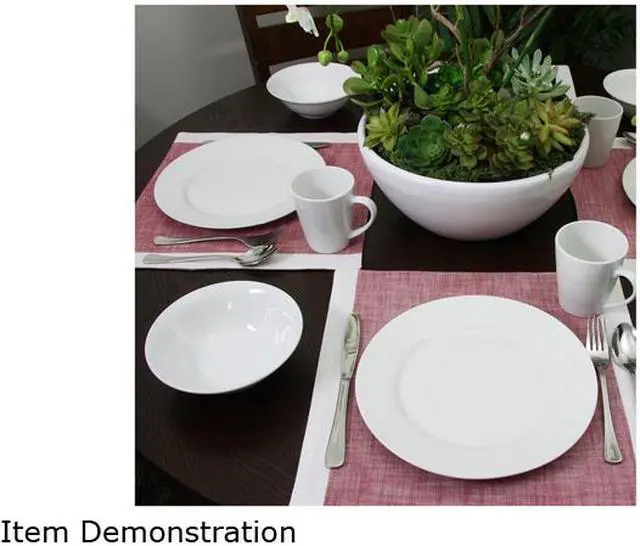 Alt view image 4 of 4 - Gibson 118321.12 Noble Court Fine Ceramic 12 Piece Dinnerware Set, White