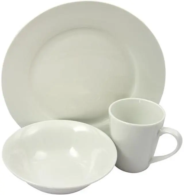Main image of Gibson 118321.12 Noble Court Fine Ceramic 12 Piece Dinnerware Set, White