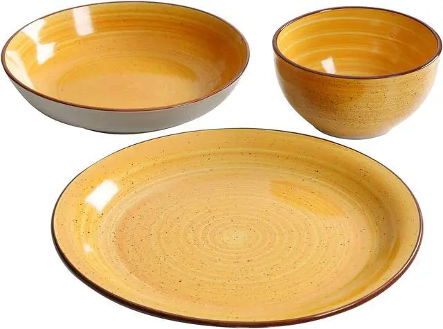 Alt view image 4 of 10 - Gibson Home 118379.12 Color Speckle 12 Piece Mix and Match Double Bowl Set, Assorted Colors