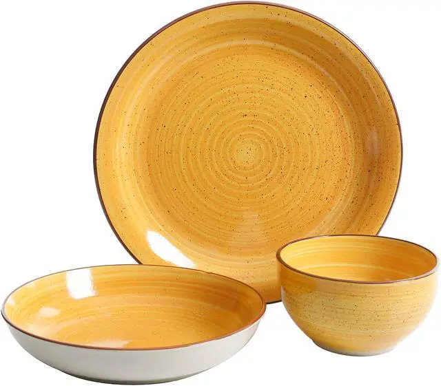 Alt view image 8 of 10 - Gibson Home 118379.12 Color Speckle 12 Piece Mix and Match Double Bowl Set, Assorted Colors