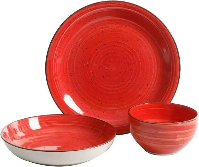 Alt view image 9 of 10 - Gibson Home 118379.12 Color Speckle 12 Piece Mix and Match Double Bowl Set, Assorted Colors