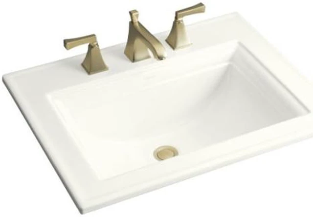 Kohler K-2337-1-0 Memoirs Self-Rimming Lavatory Sink – White Vitreous China, 22-3/4 X 18 Inch, Stately Traditional Design, Single-Hole Faucet Drilling