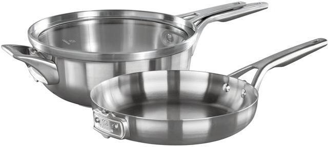Calphalon Premier Space Saving Stainless Steel 3 Piece Set, 10-in. Stack Cookware  Set 