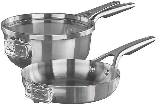 Calphalon Premier Space Saving Stainless Steel 3 Piece, 8-in. Stack  Cookware Set 