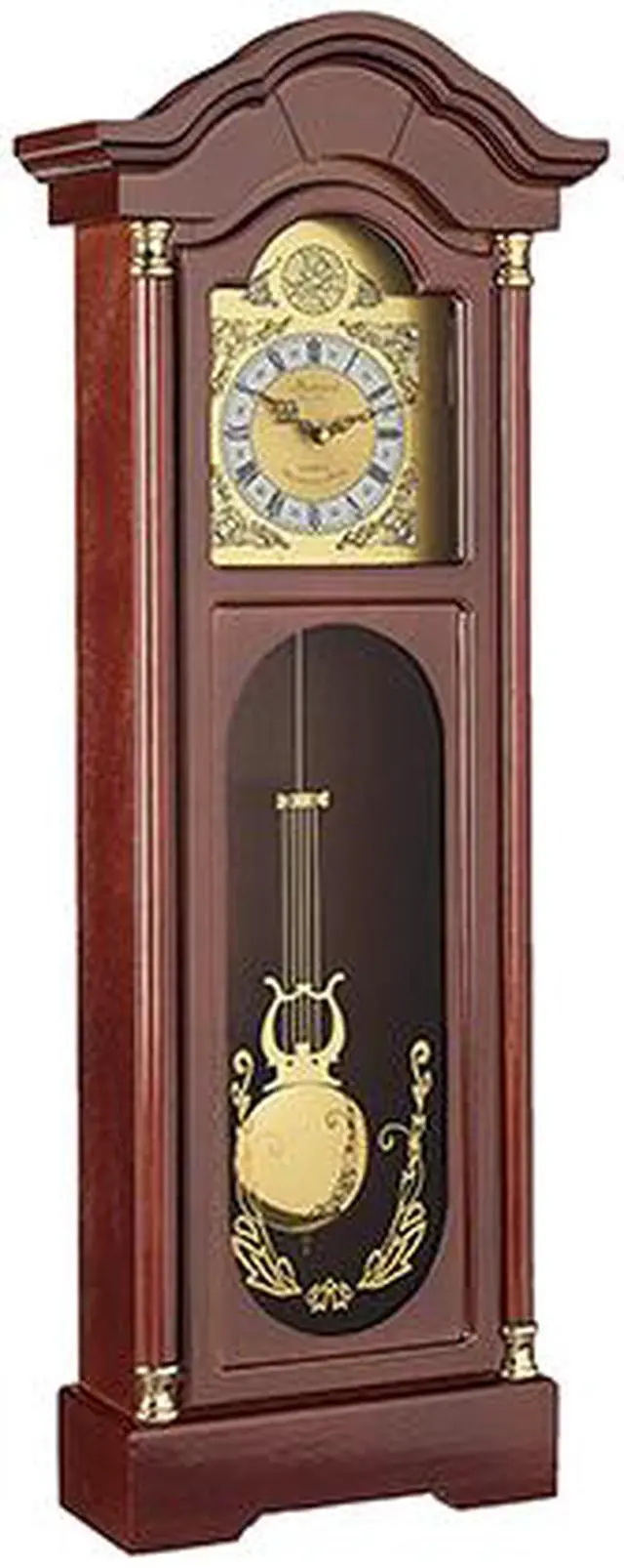 Alt view image 2 of 5 - Bedford Clock Collection 33" Antique Cherry Oak Finish Chiming Wall Clock