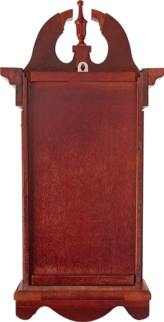 Alt view image 3 of 4 - Bedford Clock Collection 26.5" Colonial Mahogany Cherry Oak Finish Chiming Wall