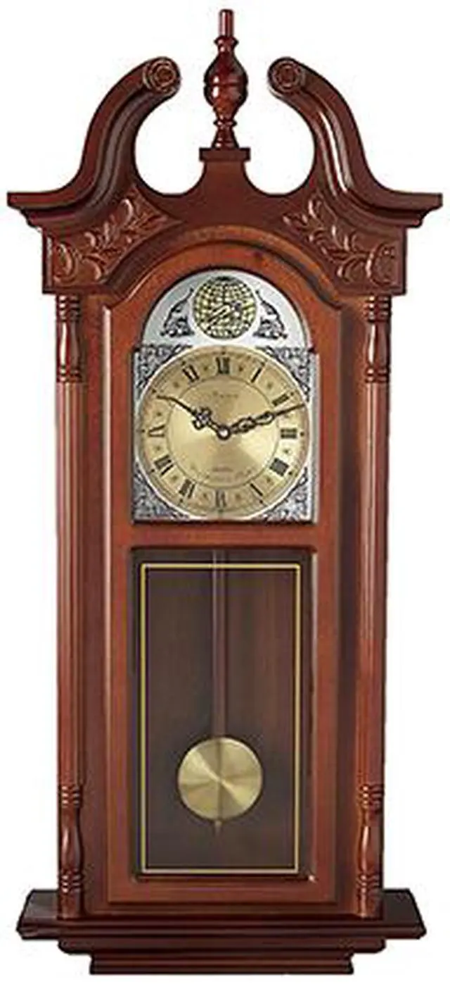 Alt view image 2 of 5 - Bedford Clock Collection 38" Grand Antique Chiming Wall Clock with Roman Numeral