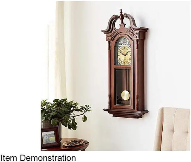 Alt view image 5 of 5 - Bedford Clock Collection 38" Grand Antique Chiming Wall Clock with Roman Numeral