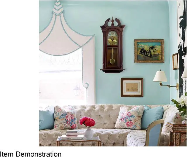 Alt view image 4 of 7 - Bedford Clock Collection 38 Inch Chiming Pendulum Wall Clock in Cherry Oak Finish