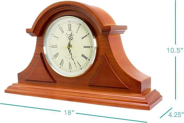 Alt view image 3 of 6 - Bedford Clock Collection Mahogany Cherry Mantel Clock with Chimes