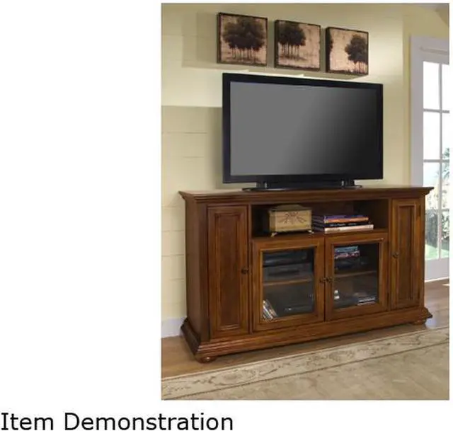 Alt view image 2 of 2 - Home Styles Homestead 5527-10 Traditional Distressed Warm Oak TV Credenza