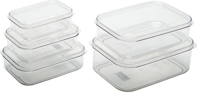 Set of 5) Lustroware Micro Clear Airtight Food Storage Containers