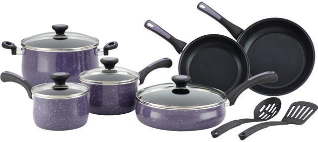 Paula Deen Cookware Sets Lavender - Lavender Porcelain Nonstick 15-Piece Cookware  Set - Yahoo Shopping