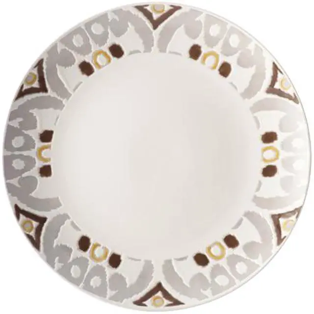 Alt view image 4 of 7 - Rachael Ray Ikat Stoneware Dinnerware Set, 16-Piece, Yellow/Gray