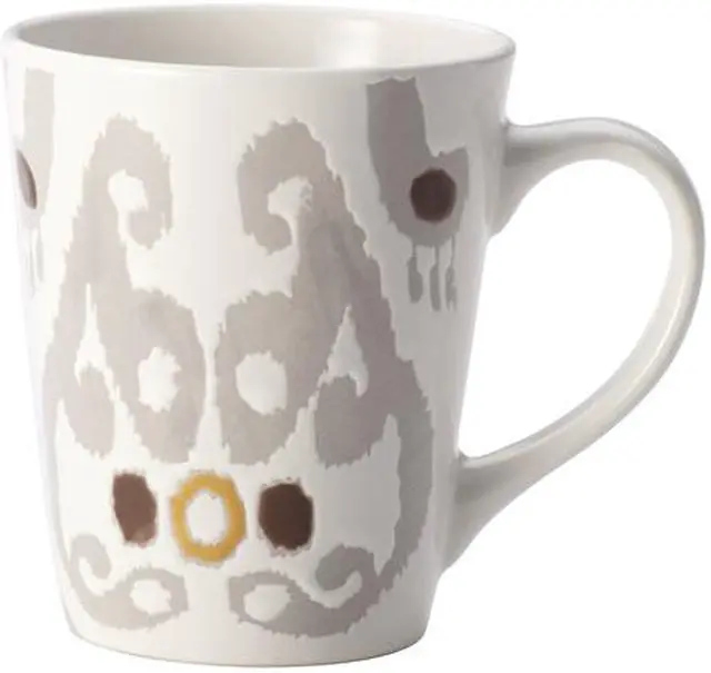 Alt view image 5 of 7 - Rachael Ray Ikat Stoneware Dinnerware Set, 16-Piece, Yellow/Gray