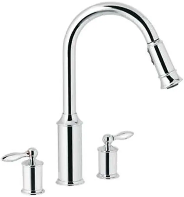 Main image of MOEN 7592C Aberdeen Chrome two-handle high arc pulldown kitchen faucet