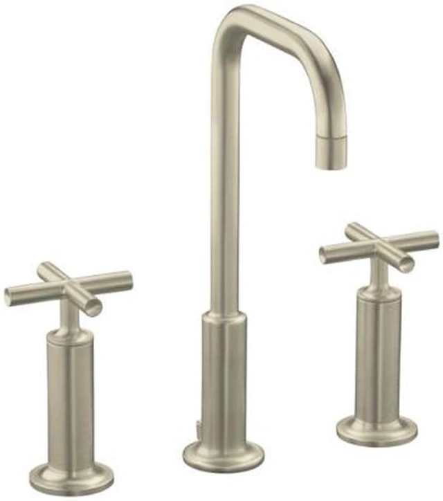 Main image of KOHLER K-14408-3-BN Euro Modern 8" Widespread Purist Widespread Lavatory Faucet Brushed Nickel