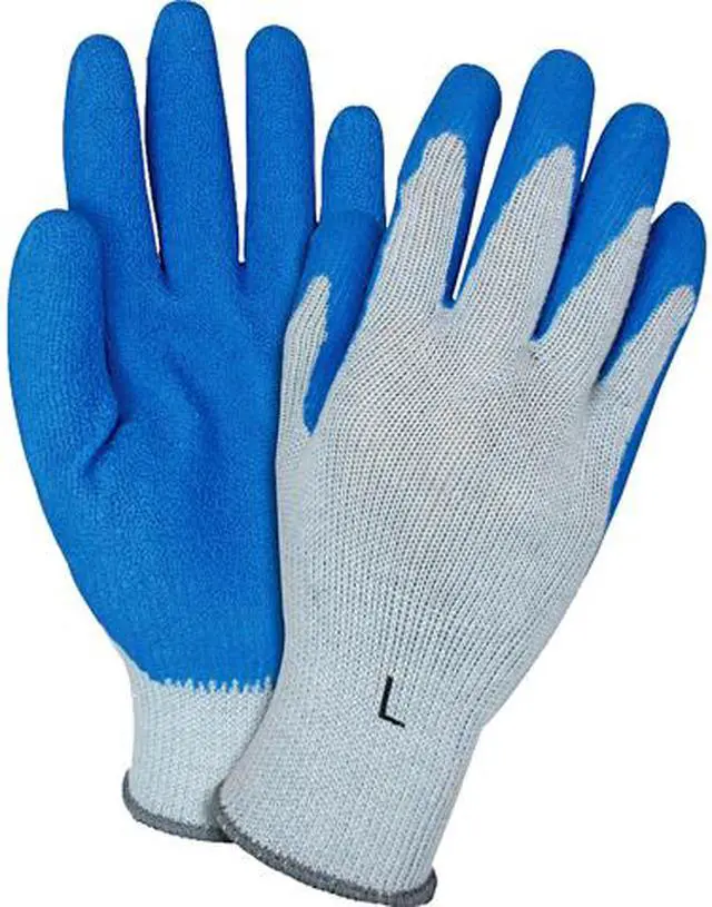 Main image of GRSLLG Blue/Gray Coated Knit Gloves - Large