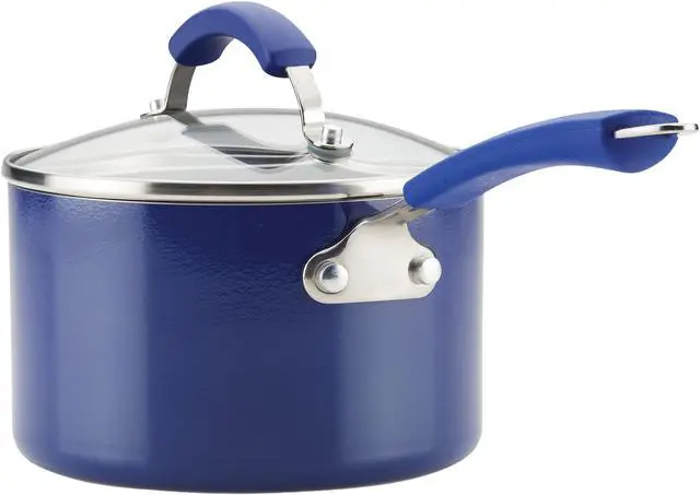 Alt view image 3 of 5 - Farberware Millennium Nonstick Aluminum 12-Piece Cookware Set, Blue