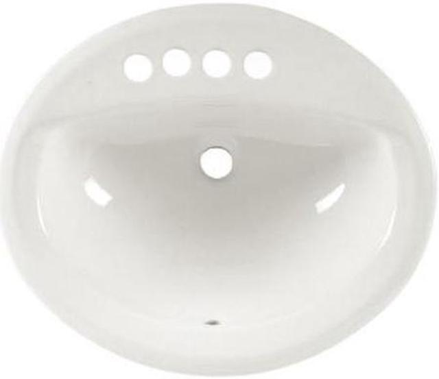 Main image of American Standard 0475.035.020 Aqualyn Countertop Sink With 4 In. Faucet Spacing, Extra Left-hand Hole, White Finish
