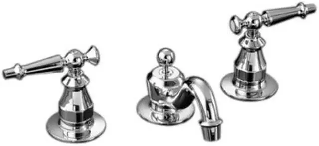Main image of KOHLER K-108-4-CP 8" Widespread Antique Widespread Lavatory Faucet with Lever Handles Polished Chrome