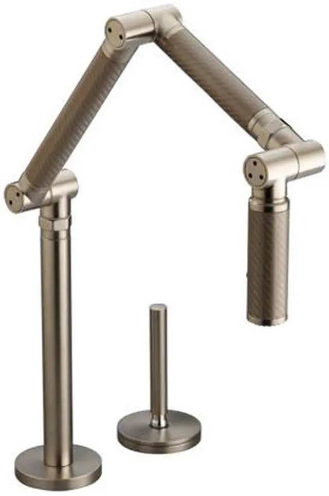 Main image of KOHLER K-6227-C15-BV Karbon Articulating Deck-Mount Kitchen Faucet with Bronze Tube Brushed Bronze