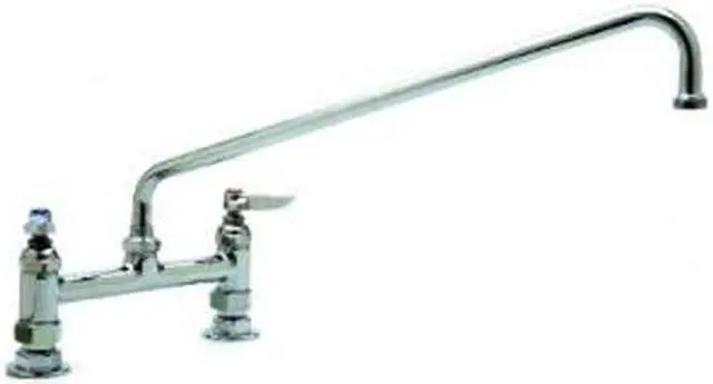 Main image of T&S Brass B-0220 Deck Mixing Faucet Swing Nozzle Chrome