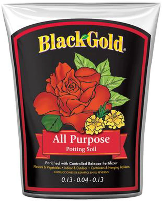 Black Gold 4 Quart All Purpose Potting Soil with Controlled Release ...
