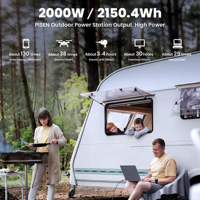 Alt view image 2 of 9 - PISEN Outdoor Power Supply 2150.4Wh | 2000W TS-OPS10