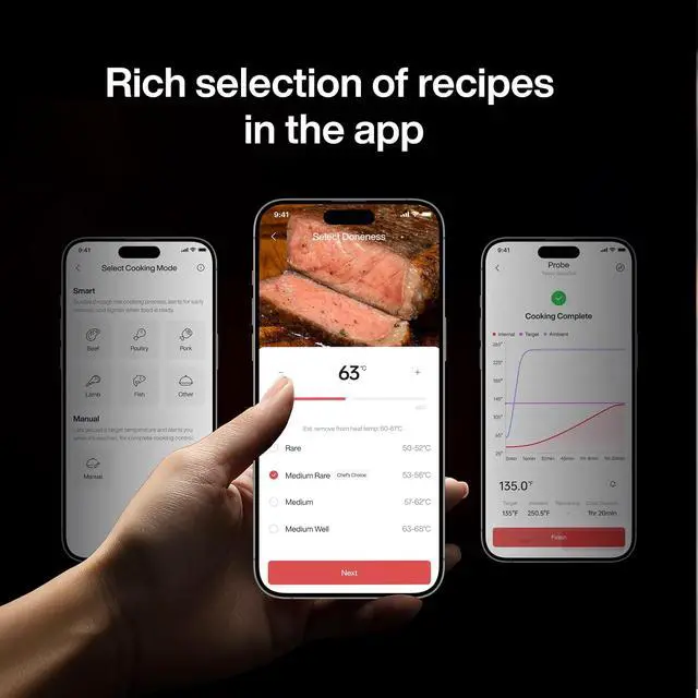 Alt view image 7 of 7 - Typhur Sync One Smart Wireless Meat Thermometer